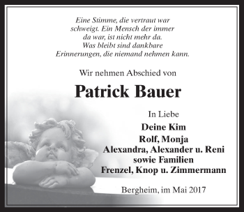 Anzeige von Patrick Bauer von  Werbepost 