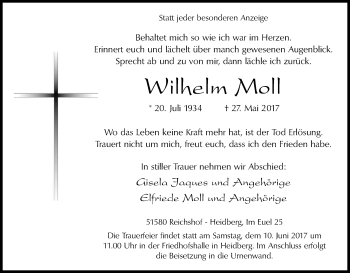 Anzeige von Wilhelm Moll von Kölner Stadt-Anzeiger / Kölnische Rundschau / Express