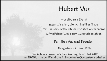 Anzeige von Hubert Vus von  Blickpunkt Euskirchen 