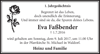 Anzeige von Eva Faßbender von  Schlossbote/Werbekurier 