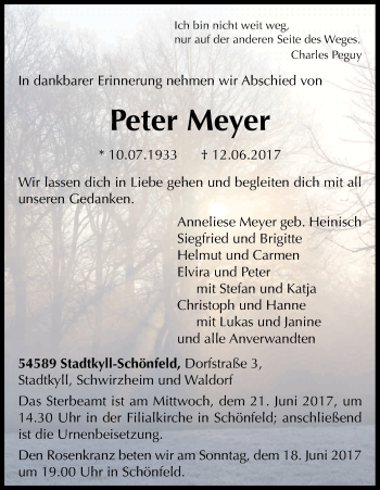 Anzeige von Peter Meyer von Kölner Stadt-Anzeiger / Kölnische Rundschau / Express
