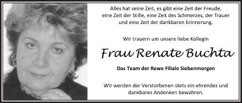 Anzeige von Renate Buchta von  Bergisches Handelsblatt 