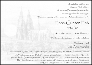 Anzeige von Hans-Günter Heß von  Blickpunkt Euskirchen 