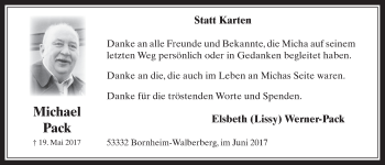 Anzeige von Michael Pack von  Werbepost 