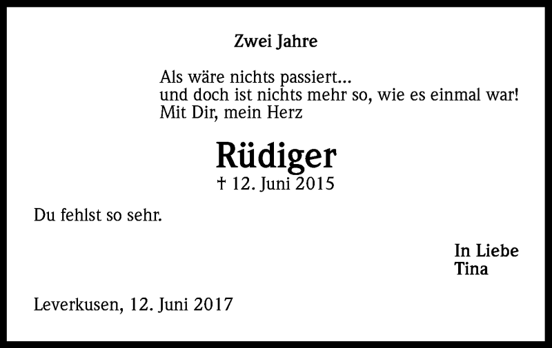  Traueranzeige für Rüdiger Heinrichs vom 18.07.2023 aus Kölner Stadt-Anzeiger / Kölnische Rundschau / Express