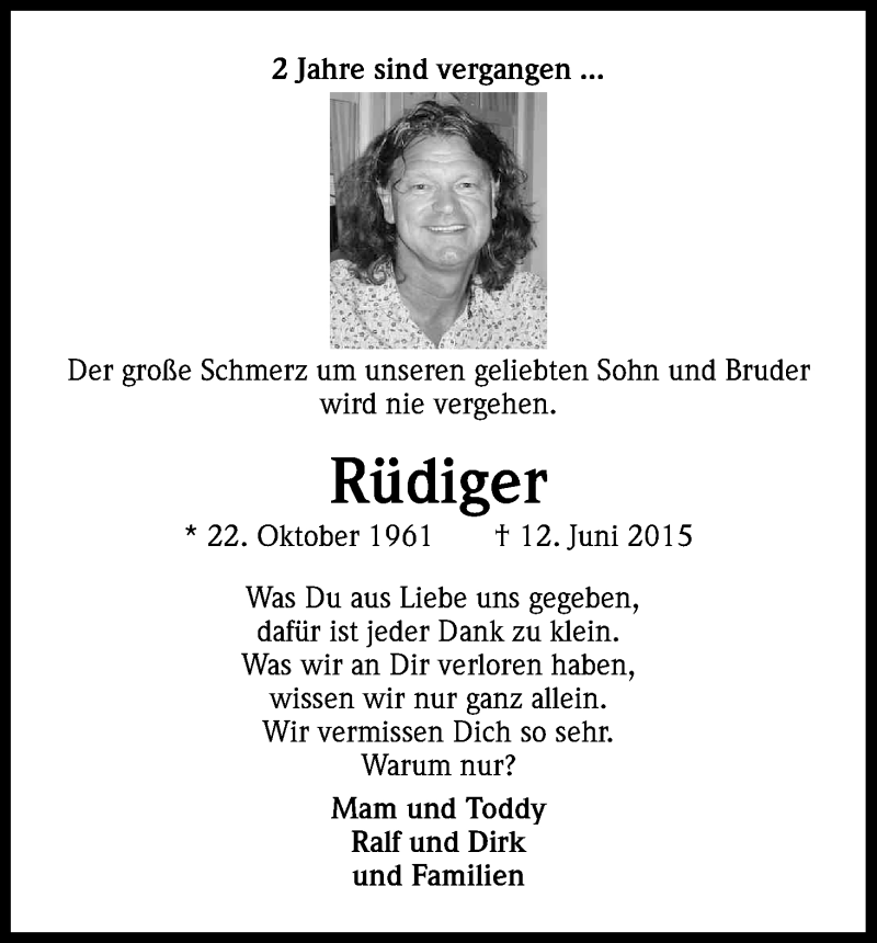  Traueranzeige für Rüdiger Heinrichs vom 18.07.2023 aus Kölner Stadt-Anzeiger / Kölnische Rundschau / Express