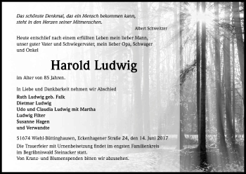 Anzeige von Harold Ludwig von Kölner Stadt-Anzeiger / Kölnische Rundschau / Express