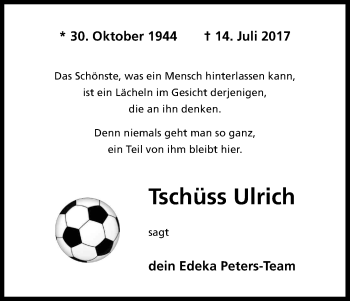 Anzeige von Ulrich  von Kölner Stadt-Anzeiger / Kölnische Rundschau / Express