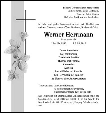 Anzeige von Werner Herrmann von Kölner Stadt-Anzeiger / Kölnische Rundschau / Express