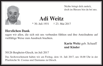Anzeige von Adi Weitz von  Werbepost 