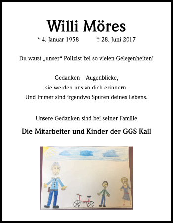 Anzeige von Willi Möres von Kölner Stadt-Anzeiger / Kölnische Rundschau / Express
