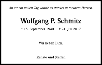 Anzeige von Wolfgang P. Schmitz von Kölner Stadt-Anzeiger / Kölnische Rundschau / Express