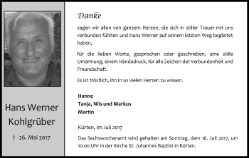 Anzeige von Hans Werner Kohlgrüber von Kölner Stadt-Anzeiger / Kölnische Rundschau / Express