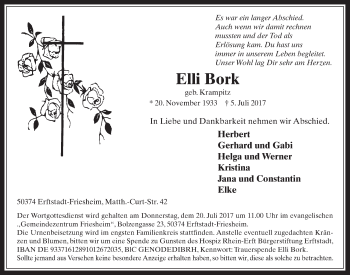 Anzeige von Elli Bork von  Werbepost 