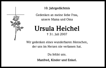 Anzeige von Ursula Heichel von Kölner Stadt-Anzeiger / Kölnische Rundschau / Express
