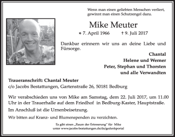 Anzeige von Mike Meuter von  Sonntags-Post 