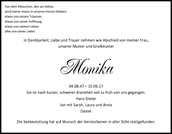 Anzeige von Monika Heller von Kölner Stadt-Anzeiger / Kölnische Rundschau / Express