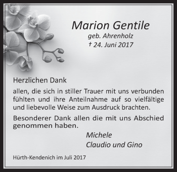 Anzeige von Marion Gentile von  Wochenende 