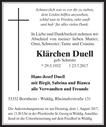 Anzeige von Klärchen Duell von  Schaufenster/Blickpunkt 