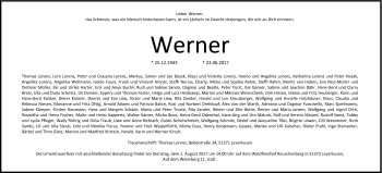 Anzeige von Werner  von Kölner Stadt-Anzeiger / Kölnische Rundschau / Express