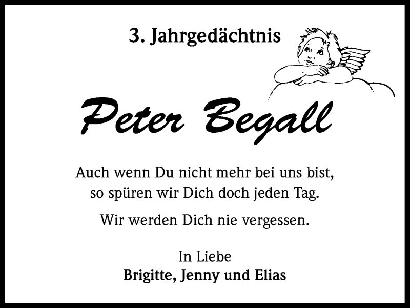  Traueranzeige für Peter Begall vom 12.07.2017 aus Kölner Stadt-Anzeiger / Kölnische Rundschau / Express