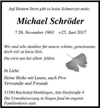 Anzeige von Michael Schröder von  Anzeigen Echo 