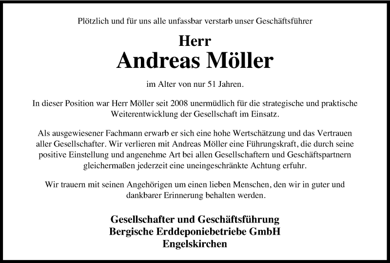  Traueranzeige für Andreas Möller vom 26.08.2017 aus Kölner Stadt-Anzeiger / Kölnische Rundschau / Express