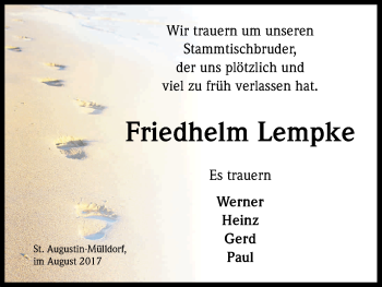 Anzeige von Friedhelm Lempke von Kölner Stadt-Anzeiger / Kölnische Rundschau / Express