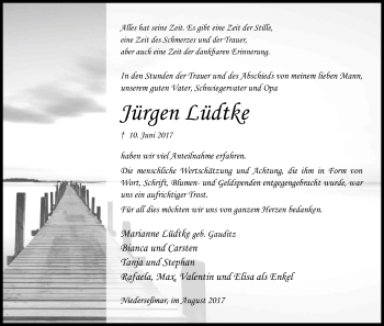 Anzeige von Jürgen Lüdtke von Kölner Stadt-Anzeiger / Kölnische Rundschau / Express