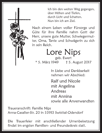 Anzeige von Lore Nips von  Schaufenster/Blickpunkt 