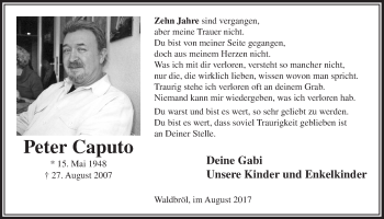 Anzeige von Peter Caputo von  Lokalanzeiger 