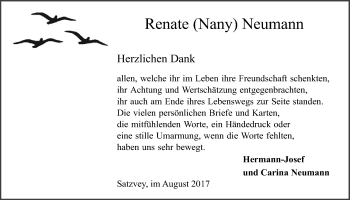 Anzeige von Renate Nany Neumann von  Blickpunkt Euskirchen 