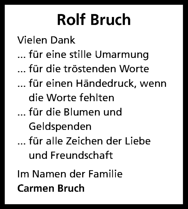  Traueranzeige für Rolf Bruch vom 26.08.2017 aus Kölner Stadt-Anzeiger / Kölnische Rundschau / Express