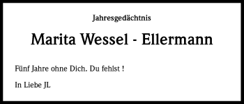 Anzeige von Marita Wessel-Ellermann von Kölner Stadt-Anzeiger / Kölnische Rundschau / Express