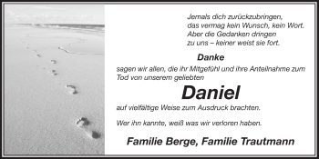 Anzeige von Daniel  von  Anzeigen Echo  Lokalanzeiger 