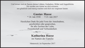 Anzeige von Gustav Hasse von  Blickpunkt Euskirchen 