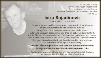Anzeige von Ivica Bujadinovic von  Bergisches Handelsblatt 