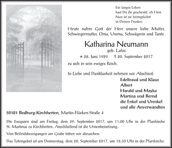 Anzeige von Katharina Neumann von  Werbepost 