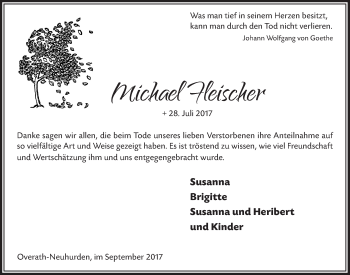 Anzeige von Michael Fleischer von  Bergisches Handelsblatt 