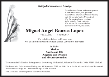 Anzeige von Miguel Angel Bouzas Lopez von  Werbepost 