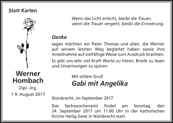 Anzeige von Werner Hombach von  Lokalanzeiger 