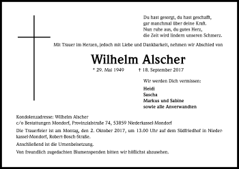 Anzeige von Wilhelm Alscher von Kölner Stadt-Anzeiger / Kölnische Rundschau / Express