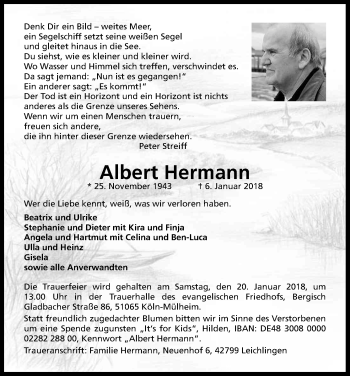 Anzeige von Albert Hermann von Kölner Stadt-Anzeiger / Kölnische Rundschau / Express