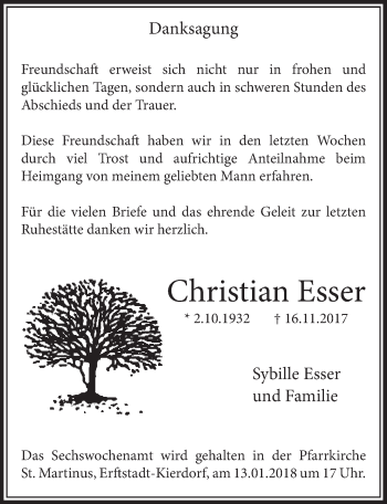 Anzeige von Christian Esser von  Werbepost 