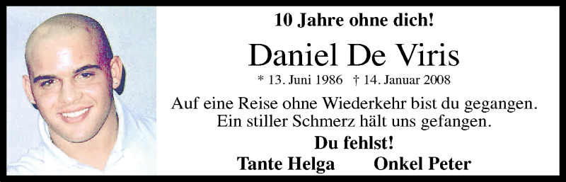  Traueranzeige für Daniel De Viris vom 18.07.2023 aus Kölner Stadt-Anzeiger / Kölnische Rundschau / Express