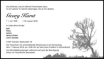 Anzeige von Georg Karst von Kölner Stadt-Anzeiger / Kölnische Rundschau / Express