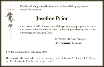 Anzeige von Josefine Prior von  Schaufenster/Blickpunkt 