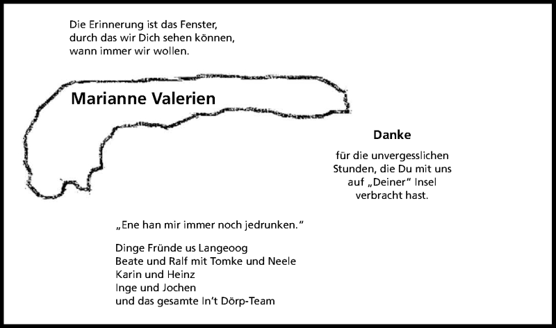  Traueranzeige für Marianne Valerien vom 13.01.2018 aus Kölner Stadt-Anzeiger / Kölnische Rundschau / Express