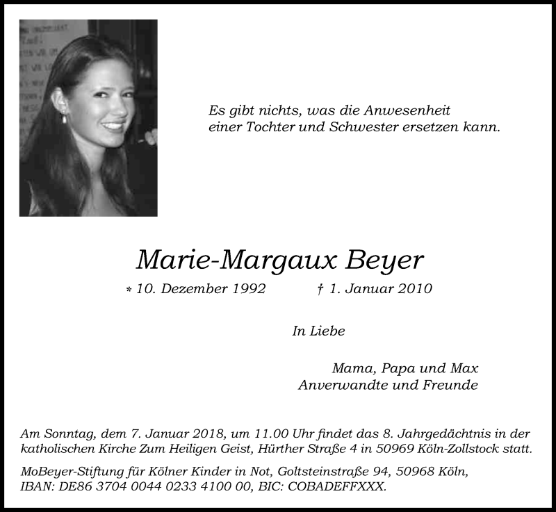  Traueranzeige für Marie-Margaux Beyer vom 18.07.2023 aus Kölner Stadt-Anzeiger / Kölnische Rundschau / Express