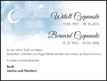 Anzeige von Bernard Czepanski von  Lokale Informationen 
